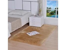 Tapete S de Pele Sintética Tapete para Quarto Sala de Estar Cor Cáqui-180*220Cm LUUCOZK
