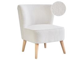 Poltrona Beliani Alven De Bouclé Branco 65x75x78