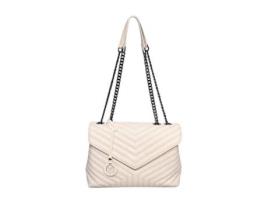 Mala De Ombro De Mulher Luisa Vannini Lv Beige Pele Bege