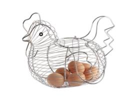 Porta Ovos Diercosy Em Forma De Galinha Metal Cromado Design Tradicional