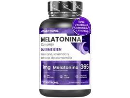 Melatonina 1mg Vitastrong, 365 Comprimidos Com Valeriana, Lavanda E Camomila Auxilia No Relaxamento E Sono Tranquilo