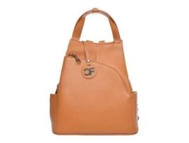 Mochila De Mulher Carla Ferreri Cf Cognac Pele Castanho