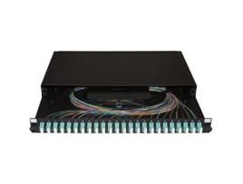 Painel de Fibra Óptica Link LK24LC3P 24 Adaptadores LC Duplex Om3 Preto Cor 1U Rack