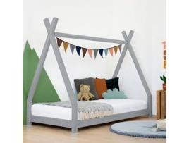 Cama BENLEMI Nakana Kids Tipi (Madeira maciça - Cinzento - 140 x 200 cm)