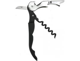 Sacacorchos 2 golpes 12 cm negro blister