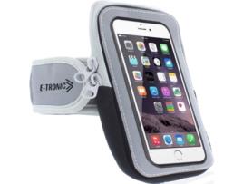 Faixa De Braço Esportiva E Tronic Edge Suporte Para Celular Com Bolso Com Zíper Cinza E Tronic Edge