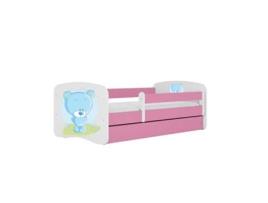 Cama 160 X 80 Cm Kocot Kids Com Gaveta E Colchão Babydreams Blue Teddybear Pink