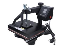 Máquina de prensa térmica profissional 5 em 1 Swing Máquina de prensa térmica para camisetas, latas, tampas e pratos 15x12 Vgeby