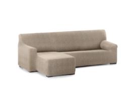 Capa Bi-Elástica para Sofá Adaptável Roc Chaise Longue Braço Curto Esquerda 250-360 Cm Linho VIPALIA