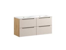 Lavatório Duplo 120cm Mallory Bege E Madeira Petits Meubles