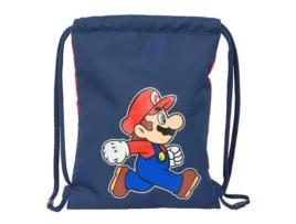 Saco Mochila Com Cordas Super Mario Trick Vermelho Azul Escuro 26 X 34 X 1 Cm