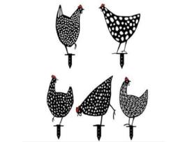 Galinha realista, decoração de jardim, arte de quintal de frango, estacas de jardim, decoração de quintal, galinha acrílica, silhueta requintada d