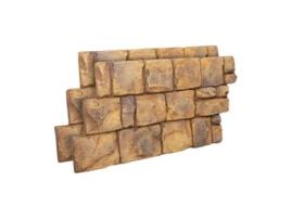 Bodiam Conjunto De 2 Painéis De Parede 3d Decorativos 150x75x11 Cm Efeito Pedra Natural Em Pu Castanho Frankystar