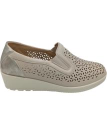 Sapatos de cunha de Mulher DAVINIA ZAPATO CALADO MOCASIN BEIGE