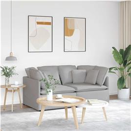 vidaXL Sofá modular com almofadas tecido cinzento nublado