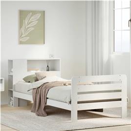 vidaXL Cama sem colchão 75x190 cm madeira de pinho maciça branco