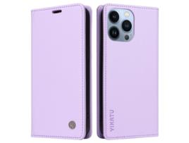 Capa Inch Para Iphone 13 Pro Max Yikatu Pele Sintética Anti-choque Magnética Roxo