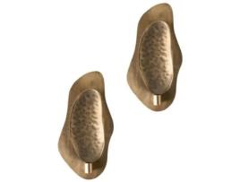 Portavelas Decorativos Hechos A Mano Beliani Odemira De Hierro Dorado 19x6x40
