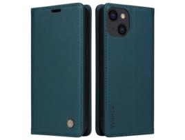 Capa Para Iphone 14 Yikatu Pele Sintética Anti-choque Magnética Verde