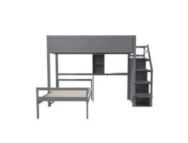 Beliche Escada Uytie Madeira Maciça Cinzento (90x200x160)