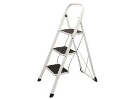 Escada Dobrável Em Metal, 3 Degraus Extra Largos E Apoios De Braços Antiderrapantes, Máx Acan