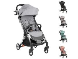 Carrinho Kikkaboo Cloe com estrutura de alumínio dobrável porta-bebidas até 22 kg cinza