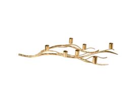 Portavelas En Forma De Rama De Árbol Beliani Arrentela De Hierro Dorado 63x30x10