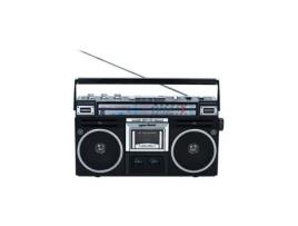 Rádio De Cassetes Queens Stereo Fm/am Bluetooth 5.0 20w Multifunções Preto Marlone