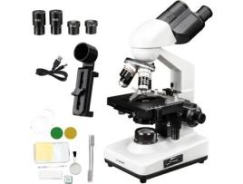 Microscópio Composto Binocular Svbony Sm201, 40x 2500x, Adaptador De Telefone Led, Cena Mecânica De Dupla Camada, Para Laboratórios