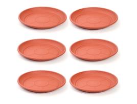Pacote De 6 Pratos De Plástico Castanho Para Potes Mediterrânicos De 50/60 Cm Acan