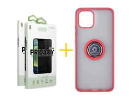 Conjunto De Películas De Ecrã Gel Ring Para Iphone 16 Gandy Vidro Temperado Vermelho (2un)