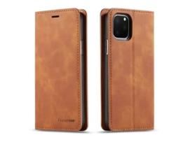 Capa Para Iphone 11 Pro Forwenw Pele Sintética Castanho