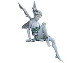 Homyl Garden Statuette Fada Sentada Resina 15x6 Cm Decoração Exterior