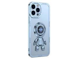 Suporte Casa Inch Relâmpago Para Iphone 13 Pro Max Yoobao Pele Sintética Anti-choque Azul