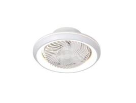 Ventilador De Teto Giratório Bhoor Dc Com Luz Cct Ajustável E Controle Branco Ø50 Gsc