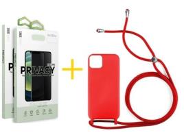 Conjunto De Películas De Ecrã Gel Rope Para Iphone 16 Pro Gandy Vidro Temperado Vermelho (2un)