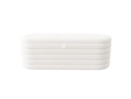 Banco De Arrumação 120x40x40 Cm Em Tecido De Pelúcia Branco Uytie
