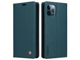 Capa Quedas Inch Para Iphone 12 Pro Max Yikatu Pele Sintética Magnética Verde
