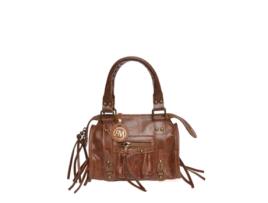 Mala De Mulher Roberta M Crossbody Rm Cognac Pele Castanho