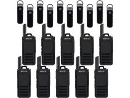 Rb639p Talkie Walkie, Talkie Walkie Recarregável Via Usb C Com Orelha, Vox, Pmr446, Portátil Para Escola, Hospital Retevis (preto, 10 Peças)