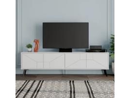 Rack De Tv Dune Em Branco Design Moderno E Elegante 180x50x29,6 Cm Me Leve Com Você