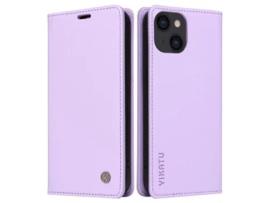 Capa Para Iphone 14 Yikatu Pele Sintética Anti-choque Magnética Roxo