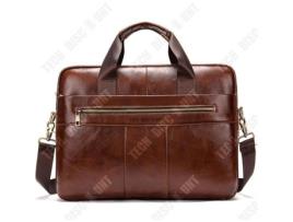 Bolsa masculina de couro Td®, bolsa para laptop, grande capacidade, retrô, bolsa mensageiro Zentavo Business