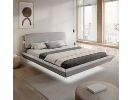 Cama De Casal Flutuante Beatrice Design Domensino Mdf Cinzento (180x200)