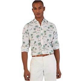 Hackett Camisa De Manga Comprida Palm Trees Print