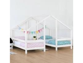 Cama Cabine para Duas Crianças Villy Madeira Maciça Branco 2 X 90 X 160 Cm BENLEMI