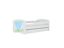 Cama 180 X 80 Cm Kocot Kids Com Gaveta E Colchão Babydreams Blue Teddybear White