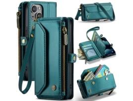 Capa Para Iphone 13 Mini Caseme Pele Sintética Verde