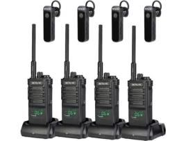 Rb689 Talkie Walkie Longa Distância, 2600mah Recarregável, Com Fone De Ouvido Sem Fio, Cópia Sem Fio, Lanterna Retevis (4 Pacote)