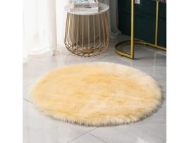 Tapete S de Pele Sintética para Áreas Desgrenhadas para Quarto e Sala de Estar Bege-300Cm LUUCOZK